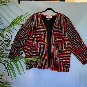 NWOT.    Multi Color Jacket by Brownstone Studio, New York, 3X